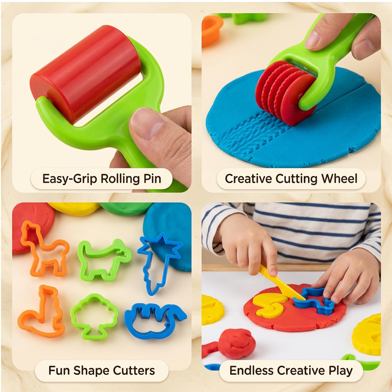 26Pcs Claydough Set, Clay Dough Tools, Claydough Accessories, Claydough Cutters Clay Roller and Modeling Tools - Image 5