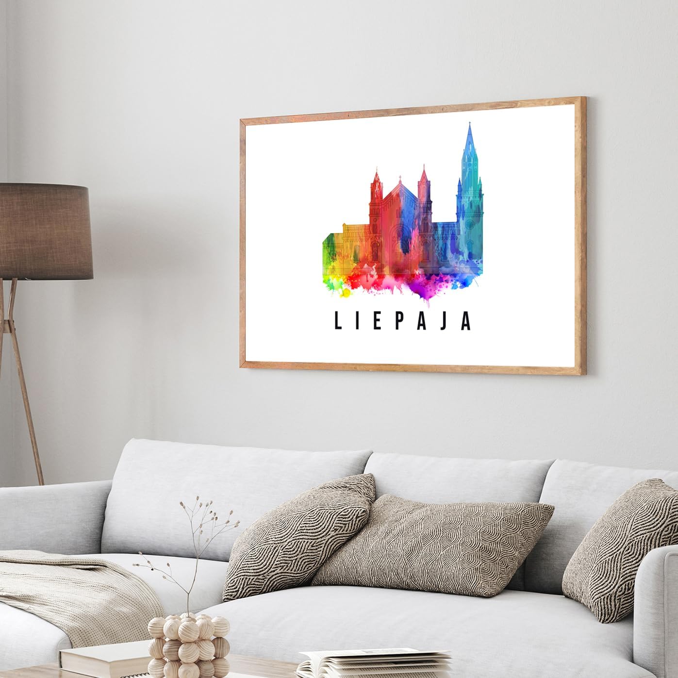 Pera Print Latvia Poster, Latvia-Liepaja Poster, Latvia Illustration Skyline City Poster, Modern Skyline Poster, Cityscape and Landmark Print, Home-Office Wall Art Decoration