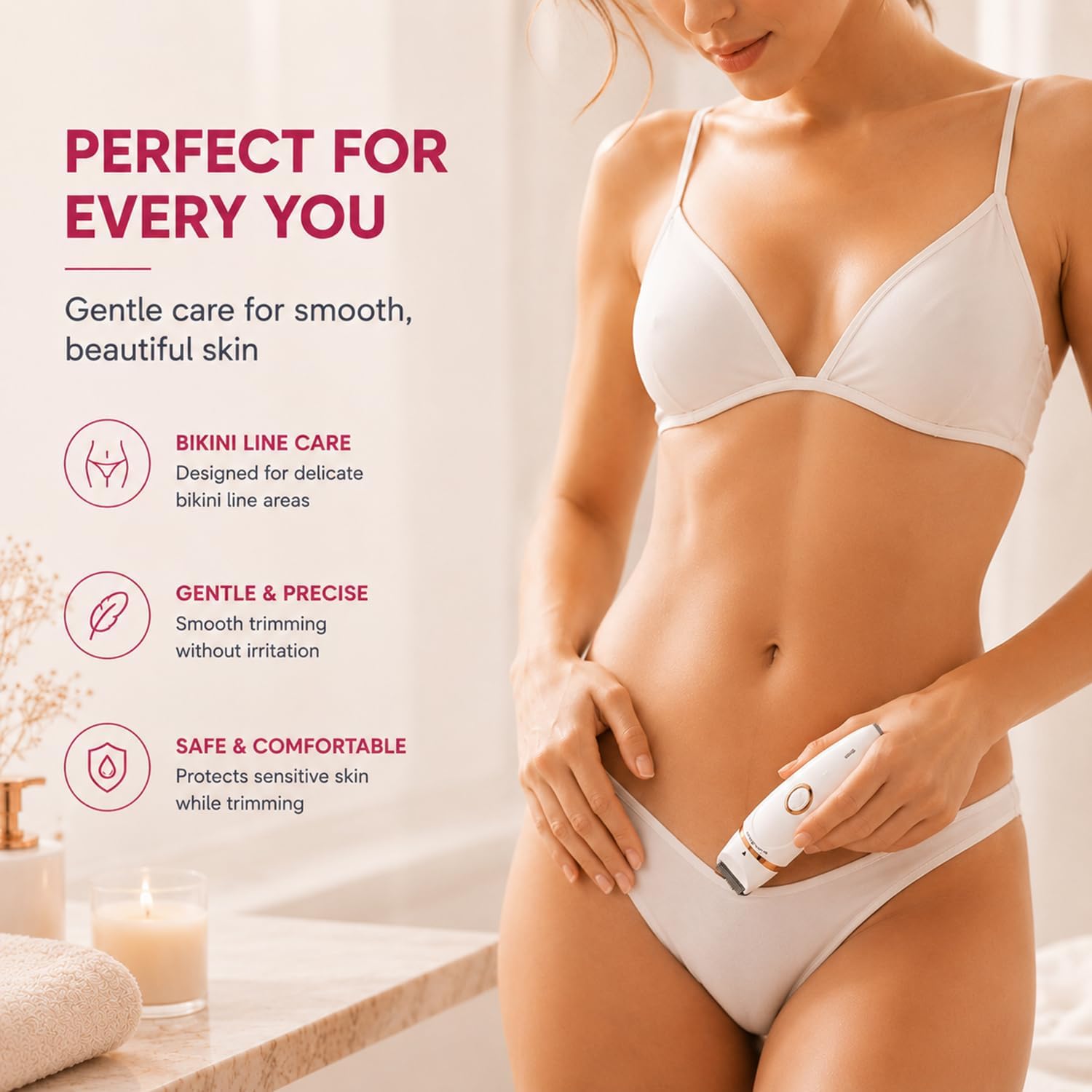Depiladora facial para mujer, afeitadora corporal 7 en 1 sin dolor y depiladora facial, depilación facial, kit de depilación recargable para rostro, piernas, bikini, axila (4 V)