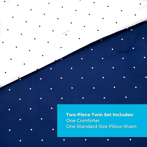 Miniatura 2 de LINENSPA - Edredón de microfibra hipoalergénico, con relleno sintético, para usar todo el año, tamaño individual XL, azul marino