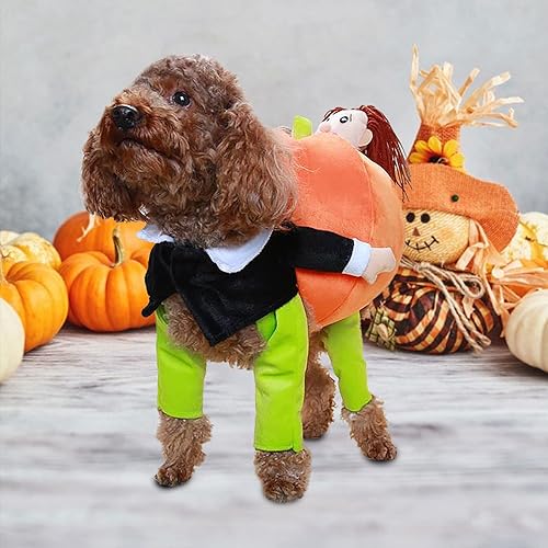 Miniatura 2 de Disfraz de calabaza de Halloween para perro y gato, divertidos disfraces de Halloween para gatos y perros pequeños, disfraz de mascota, perro, gato,