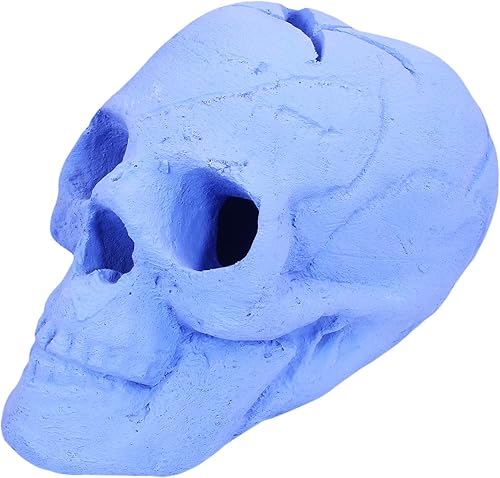 Barton Calavera humana imitada de cerámica para interiores o exteriores, tronco de gas para gas natural, chimenea, chimenea, fogata, decoración de