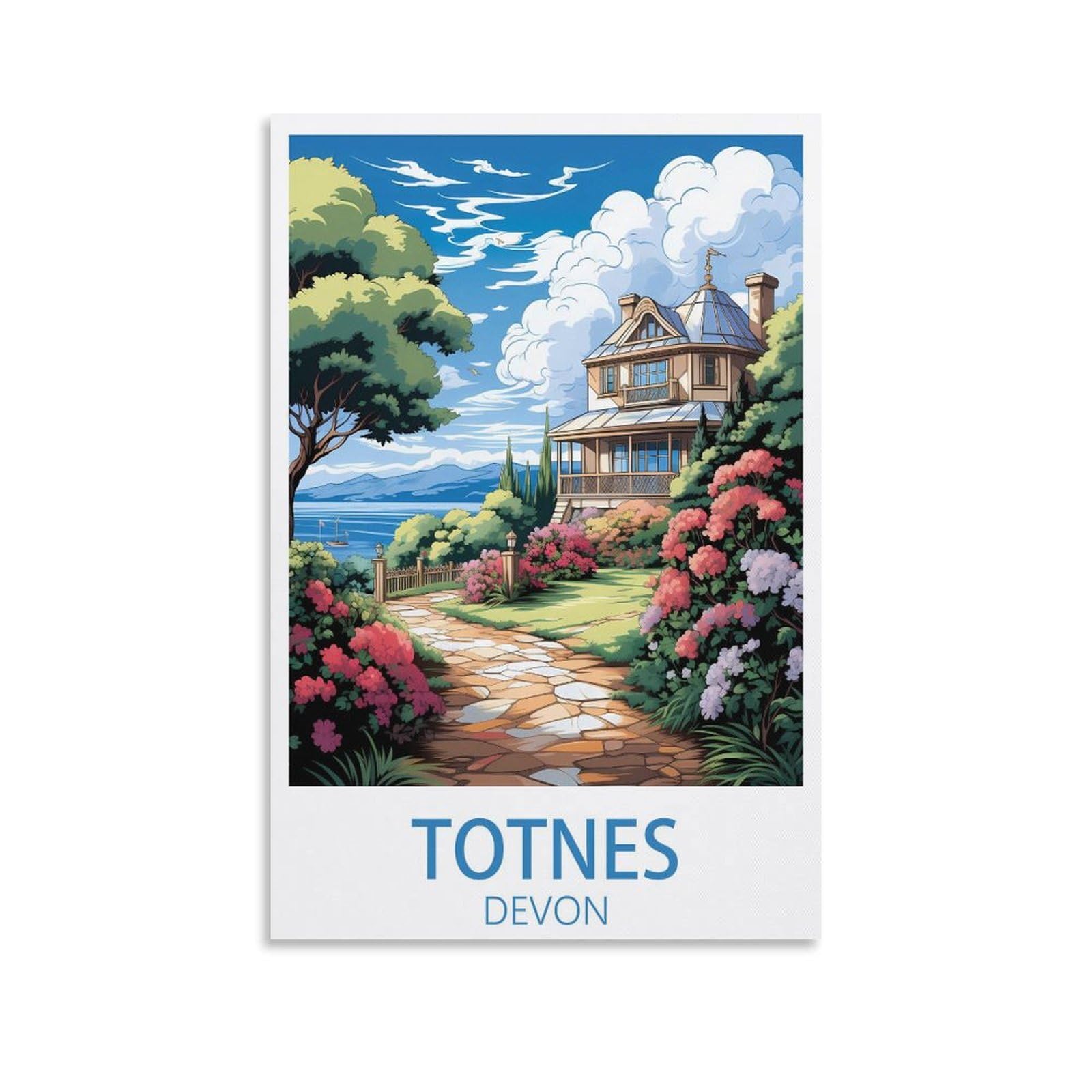 EZMLFA 5D Diamond Painting Kits for Adults,Totnes Devon,Diamond Painting,Landscape Gem Art Kits Adult and Crafts Home Decor 30x40cm