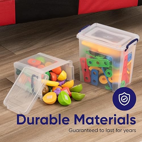 Miniatura 5 de Superio Cajas de almacenamiento transparentes con tapas, contenedores de plástico para organizar, cajas apilables, contenedores organizadores de