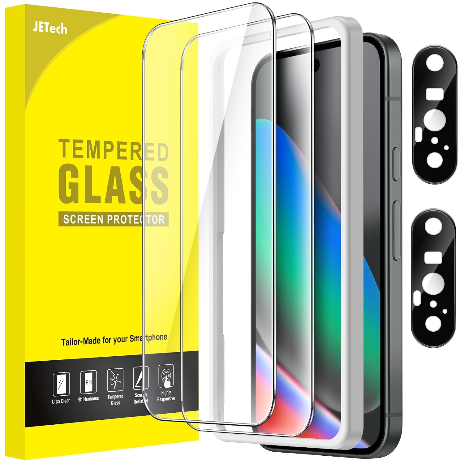 JETech Screen Protector for Google Pixel 10 with Camera Lens Protector, Easy Installation Tool, Fingerprint Unlocking Comp...