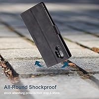 Vista 6 de Funda tipo cartera para Samsung Galaxy Note 10+ Plus, con soporte magnético, de piel sintética, con ranuras para tarjetas de crédito y tarjetas