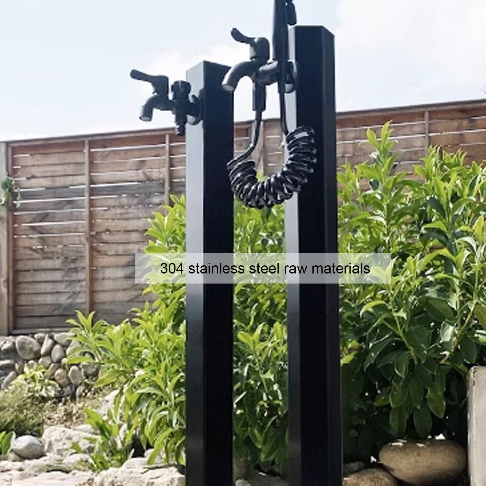 Genérico Columna de Agua Independiente para jardín: dispensador de anticongelante para Grifo Exterior, Soporte de Manguera de Bronce, Fuente y Sistema de riego para Jardines, Patios y Jardines.