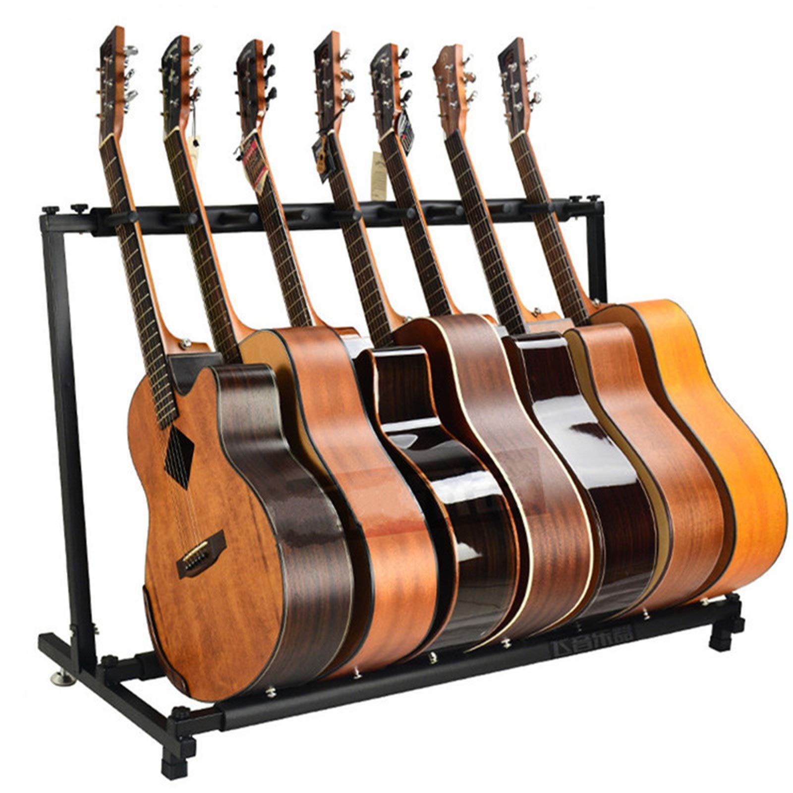 Tragbarer Gitarrenständer Guitar Stand for Electric Acoustic Guitar 7 Guitar Display Stands für Cello/Mandoline/Banjo (Farbe : Black, Size : One Size)
