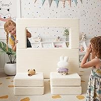 Vista 2 de MeMoreCool Sofá Modular para Niños, Sofá de Juego de Pana para Niños Pequeños para Dormitorio, Muebles de Sala de Juegos, Sofá Cama de Espuma