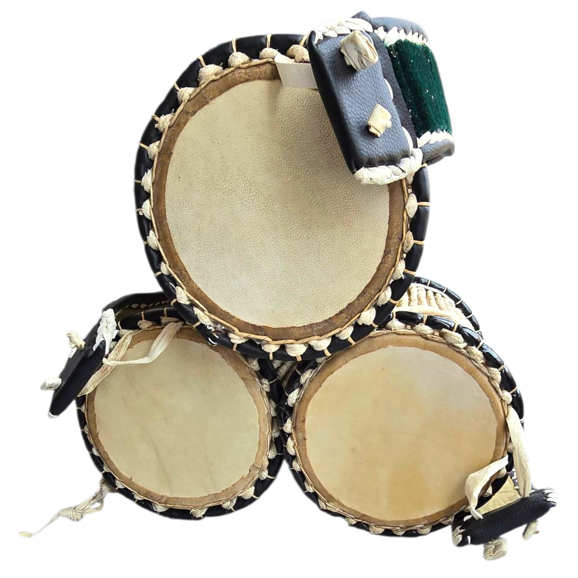 Lingoberry Handmade: gadający bęben (Gangan) dla dzieci i dorosłych – autentyczny nigeryjski bęben joruba z bijakiem – tradycyjny afrykański instrument perkusyjny (rozmiar M)