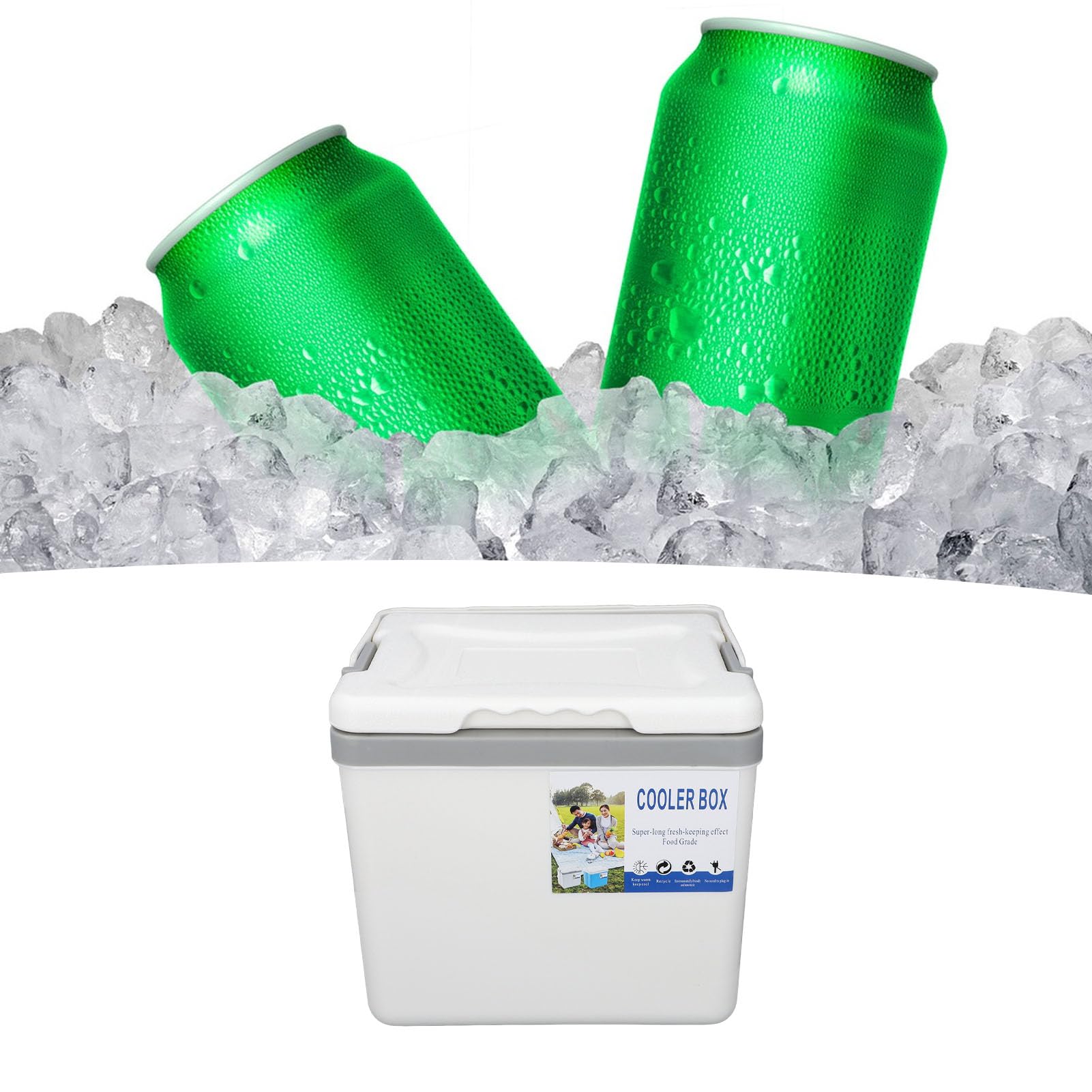 Borsa frigo portatile coibentata, scatola frigo da 6 litri, borsa frigo da campeggio, borsa termica rigida per pranzo coibentata con ritenzione di ghiaccio e maniglie resistenti