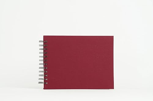 Kageio Álbum de fotos de bobina de álbum de recortes, hecho a mano, cubierta de lino, 50 páginas de 6 x 8 pulgadas, página interior blanca, cuaderno