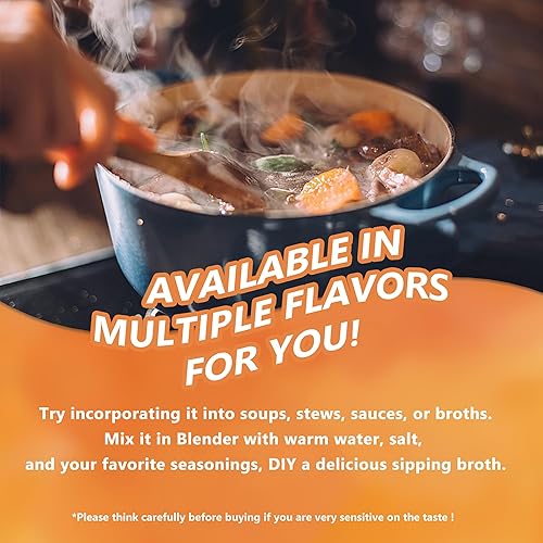 Miniatura 6 de Zammex 100% Polvo de proteína de caldo de hueso de ganado alimentado con pasto, 20G de proteína, péptidos de colágeno hidrolizado tipo 1 y 3, apoya