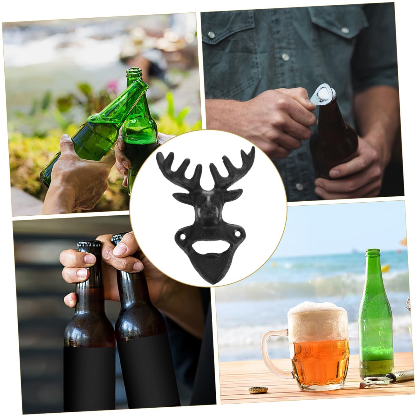 MAGICLULU 5stücke Wall Mount Bier Und Soda Flaschenöffner Vintage Wandöffner Für Wein Und Bier Für Bar Küche Und Party Handliches Design Material