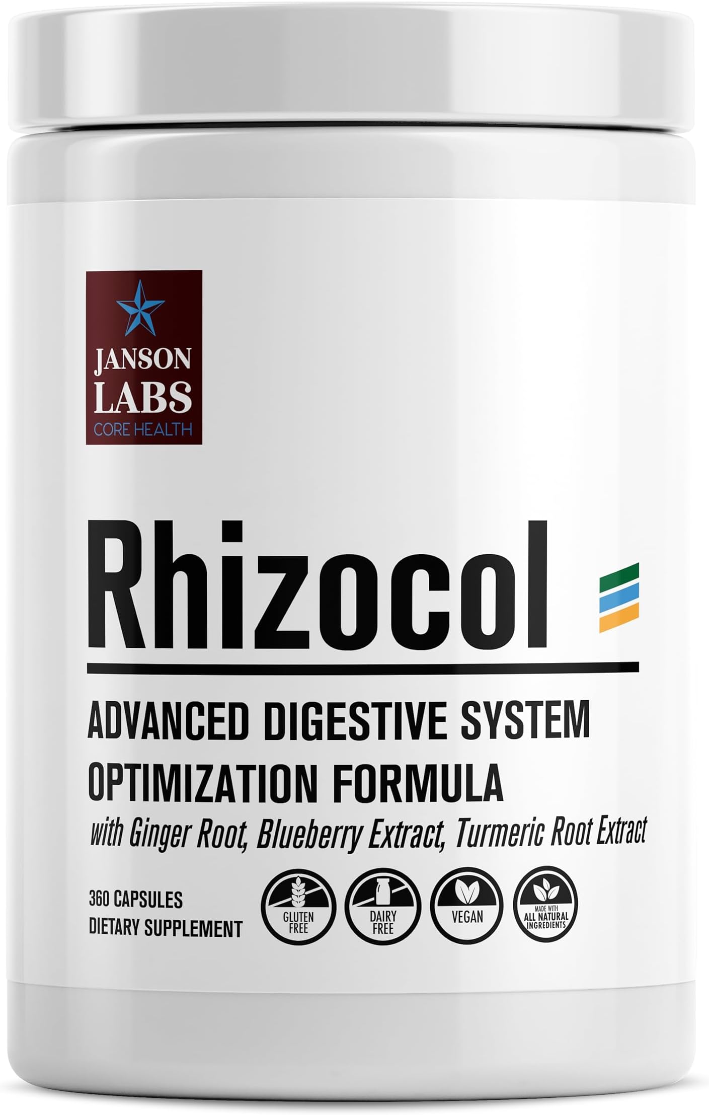 Rhizocol - Crohn's and Colitis Supplement | Inflammatory Bowel Issues Resulting from GI Tract Inflammation | Supports Gut Health - IBD - UC - CD - IBS - Patented - All Natural