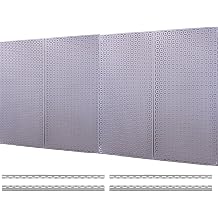 16" x 32" Metal Pegboard Panel 4-Pack for Garage & Home Wall Storage Organization System Silver