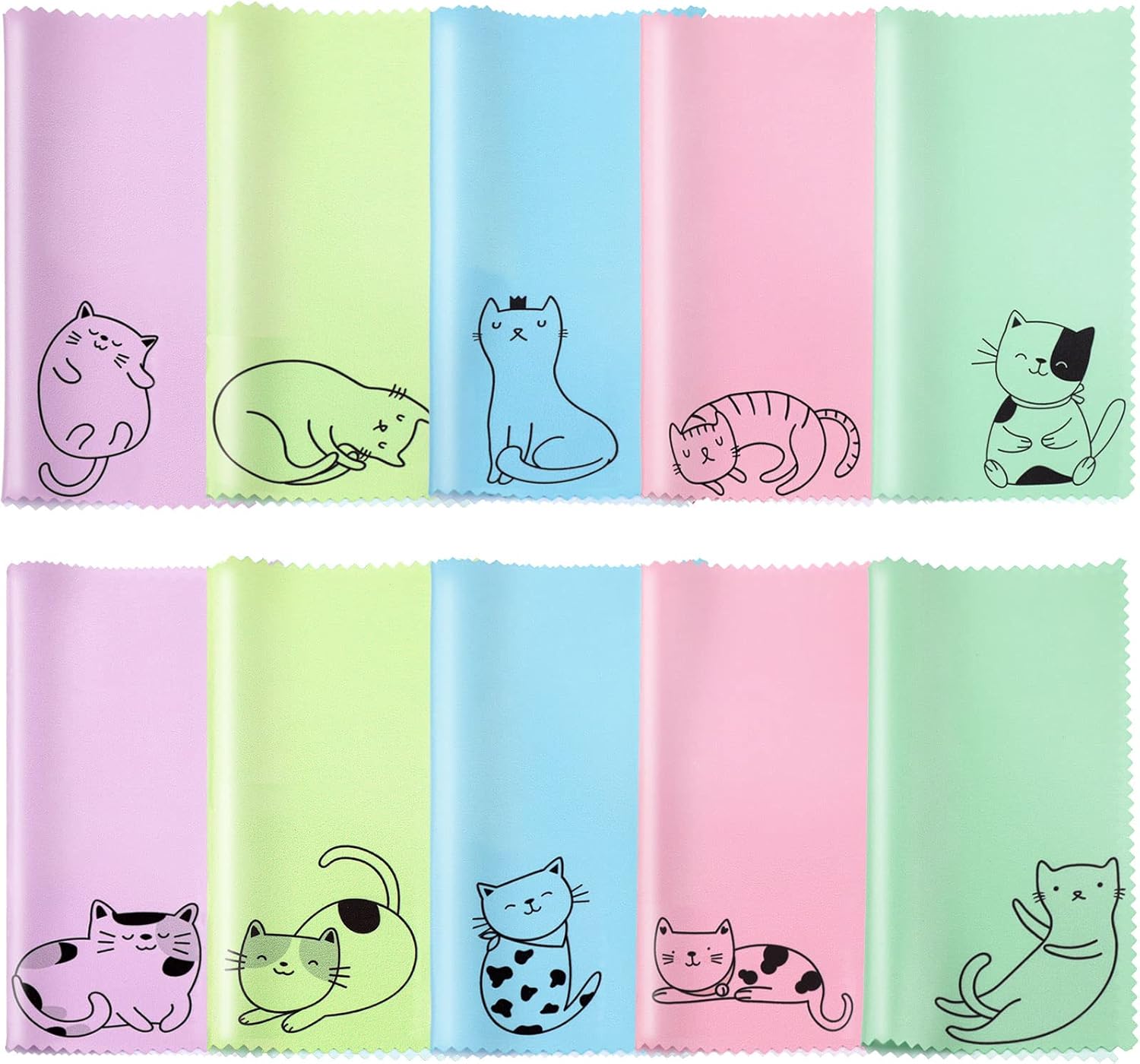 Sinmoe 20 Pcs Microfiber Cleaning Cloth Cute Kitty Cat