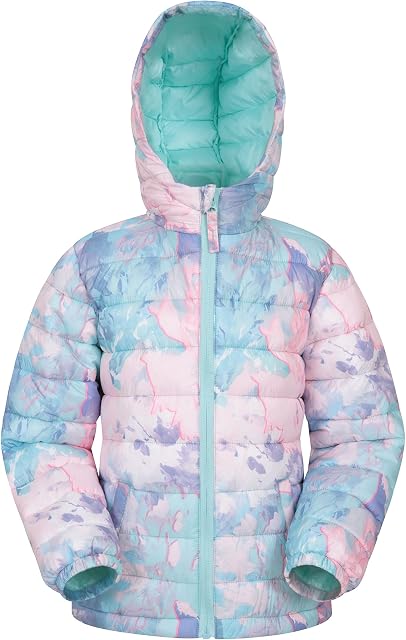 Mountain Warehouse Seasons Padded Kids Jacket - Water Resistant & Lightweight Insulated Rain Coat for Boys & Girls - Great for Autumn, Winter, School or Travelling Pale Pink 2-3 Years