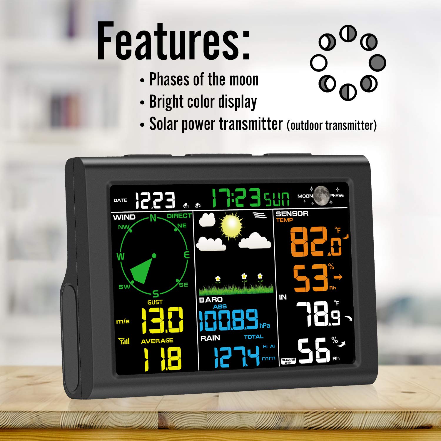 Sainlogic Wireless Weather Station with Outdoor Sensor, 8in1 Weather