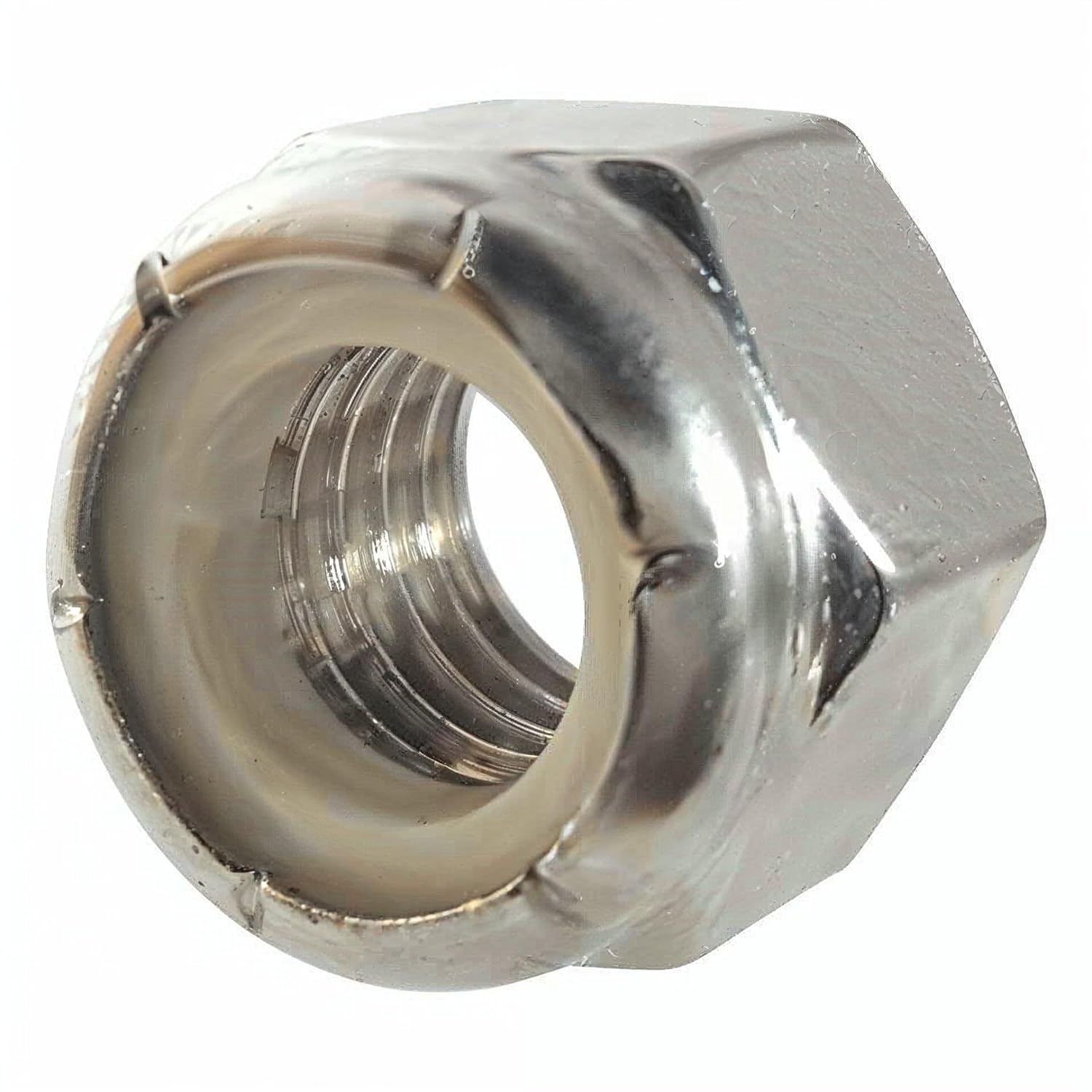 100 Qty 3/8-16 Stainless Steel Nylon Insert Hex Lock Nuts (BCP757)