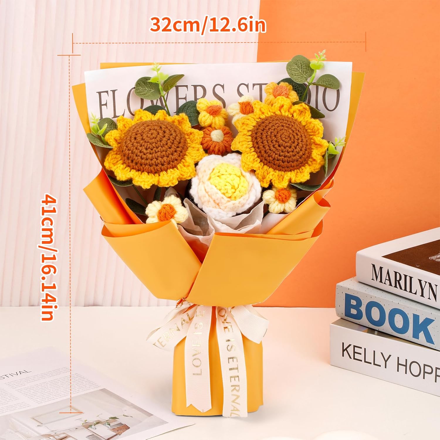 Crochet Flower Bouquet Crochet Flowers, Crochet Flower Bouquet Sunflower, Handmade Crochet Bouquet for Valentine's Day Gifts, Graduation, Birthday Gifts for Women - Image 5