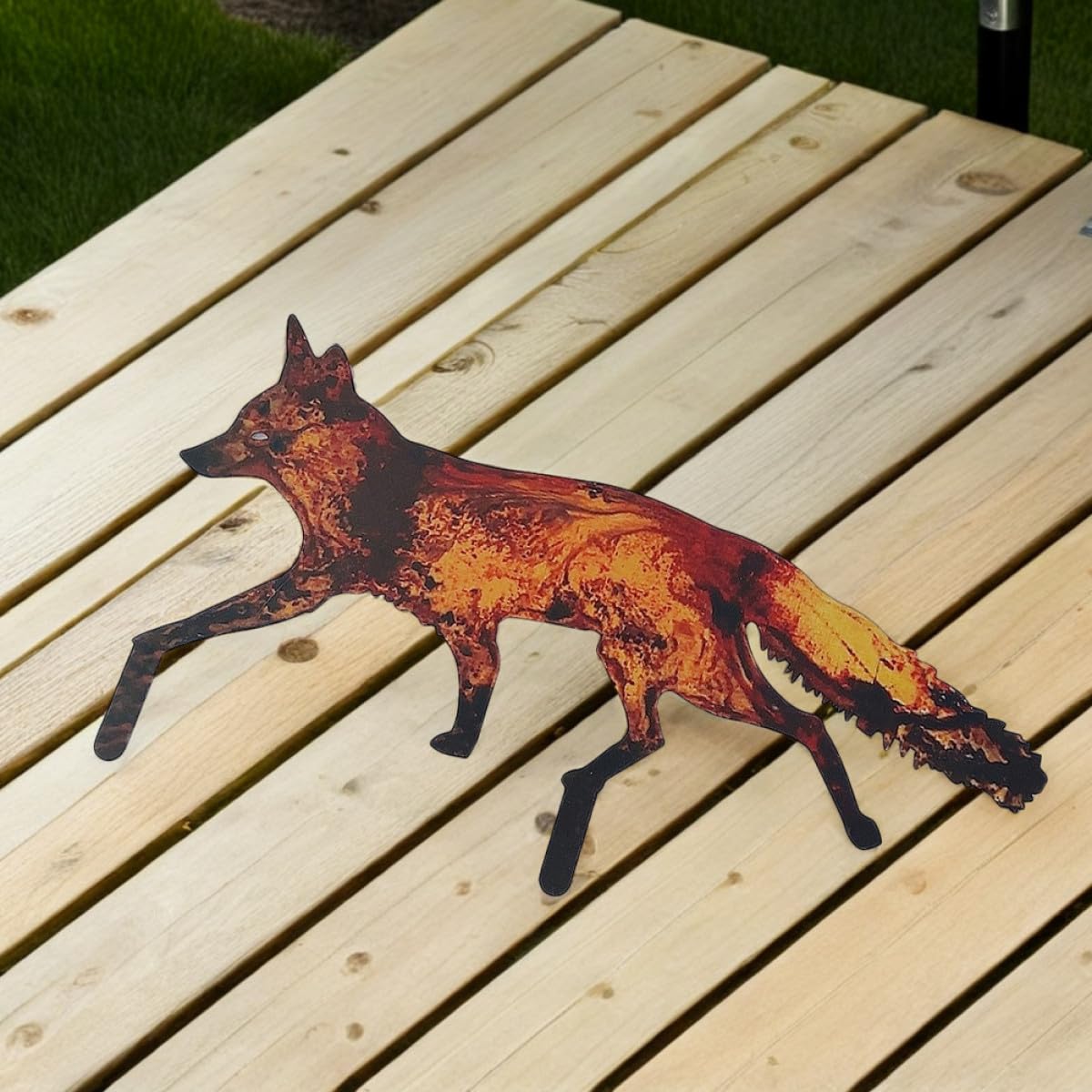 Toddmomy Gartenstecker aus Eisen mit Lebendigem Fuchs Motiv Kreative und Elegante Outdoor Deko für Garten und Hof Einfache Montage und Vielseitige Verwendung