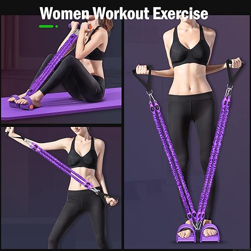 Miniatura 6 de Bandas de resistencia sentadas Equipo de ejercicio para gimnasio Yoga en casa, cuerda de entrenamiento multifunción para entrenamiento de fitness