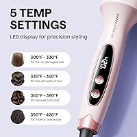 Vista 5 de Wavytalk Cepillo térmico, cepillo redondo calentado de 1.5 pulgadas para aspecto de soplado, doble voltaje, rosa, Sakura, cerámica de turmalina