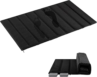 Heagoale Ultra Quick Drying Stone Bath Mat Diatomaceous Earth Shower Mat Non-Slip Foldable Dish Drying Mats for Bathroom Floor, Kitchen Counter, Pet, 23x15, Black