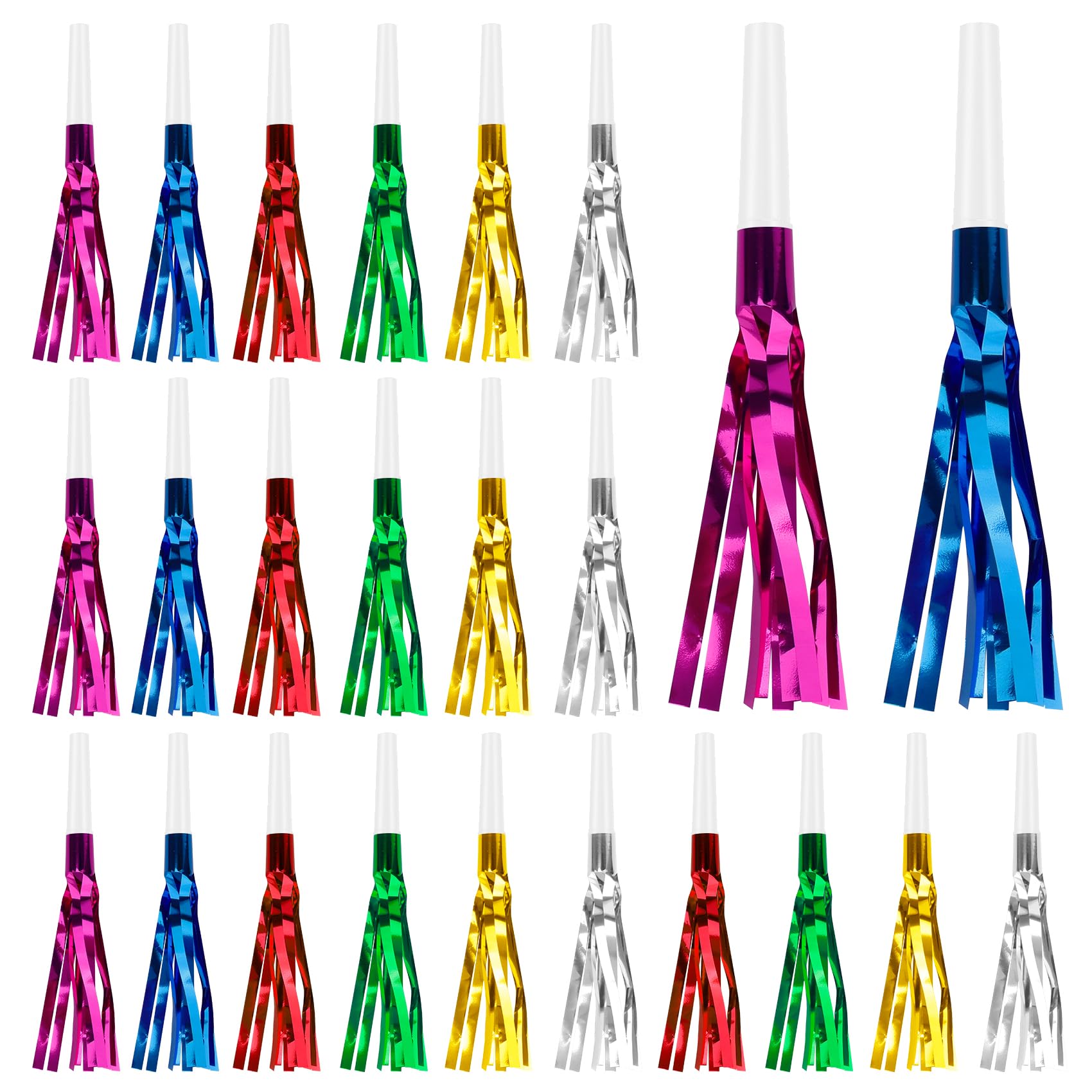 Gold Noise Makers Christmas Gifts Party Blowers 24 PCS Noise Maker Party Blowers Party Horns Birthday Blowers Whistles Gold Party Favor for Kids