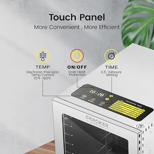 Miniatura 4 de Máquina deshidratadora de alimentos con 12 bandejas de acero inoxidable, deshidratador de 800 W para hierbas, deshidratador de carne para carne seca