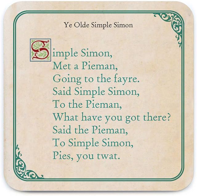 Brainbox Candy - Funny Rude 'Simple Simon Coaster' - Small Gift Ideas For Him Her - Friends Birthday - Housewarming Present - New Home Gift - Funny Gifts For Women Men