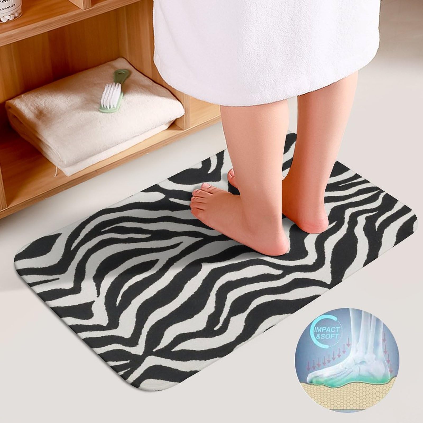 Amazon｜トイレマット ゼブラ柄 トイレ3点セット トイレU型 足元
