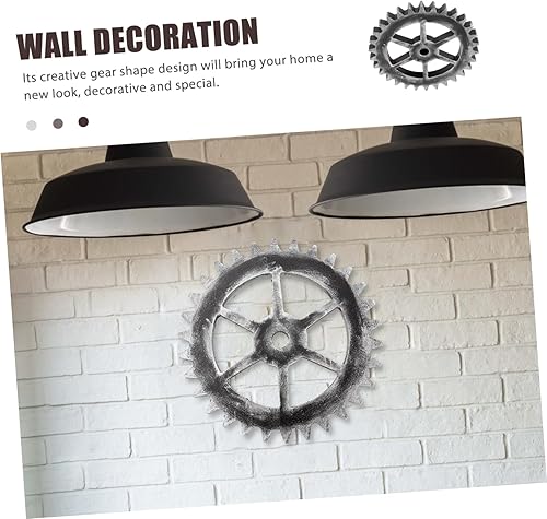 Miniatura 4 de Ipetboom Rustic Wooden Gear Wall Ornament Retro Industrial Decor for Bar Home Bedroom Living Photography Prop Unique Chic Wall Hanging Art