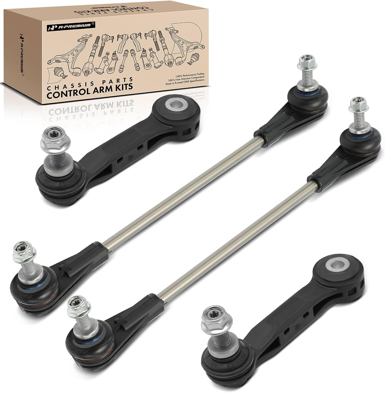 A-Premium Set of 4, Front and Rear Sway Bar Link Stabilizer Link Kit, Compatible with Mini Cooper 2014-2020, Cooper Clubman 2016-2019