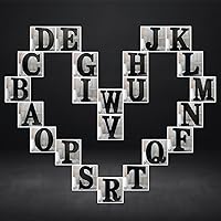 Vista 7 de AOCEAN Letras de madera negra de 8 pulgadas, letras de madera sin terminar para decoración de Halloween, letras decorativas de pie, decoración