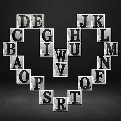 Miniatura 7 de AOCEAN Letras de madera negra de 8 pulgadas, letras de madera sin terminar para Halloween, letras decorativas de pie en rodajas, decoración de