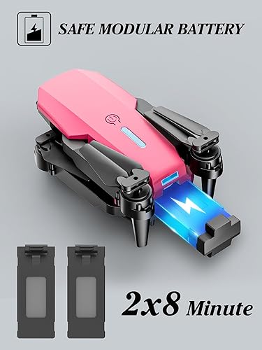 Miniatura 2 de Drone para niños de 8 a 12 años, 13 a 15, dron con cámara, cuadricóptero plegable con control remoto con retención de altitud, selfie de gestos,