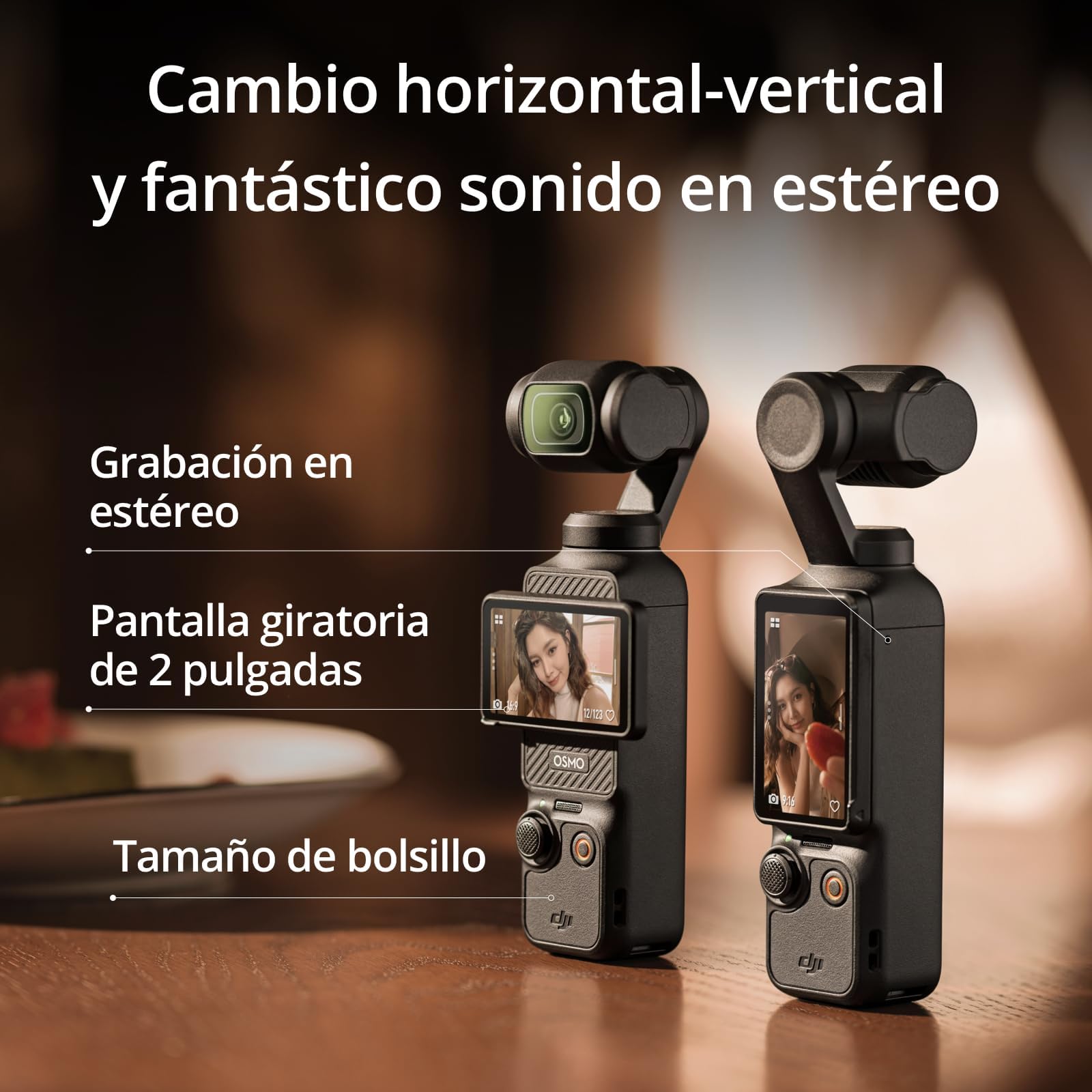 DJI Osmo Pocket 3 con Kit de Accesorios (3 Filtros + Protector), Cámara CMOS 1'' 4K/120fps, Estabilización 3 Ejes, Enfoque y Seguimiento Rápido, Pantalla Giratoria 2