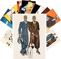 Vista 4 de PIXILUV Postales vintage (24 piezas de 4 x 6 pulgadas cada una) Increíbles dibujos de personas elegantes, postales vintage, tarjetas de felicitación