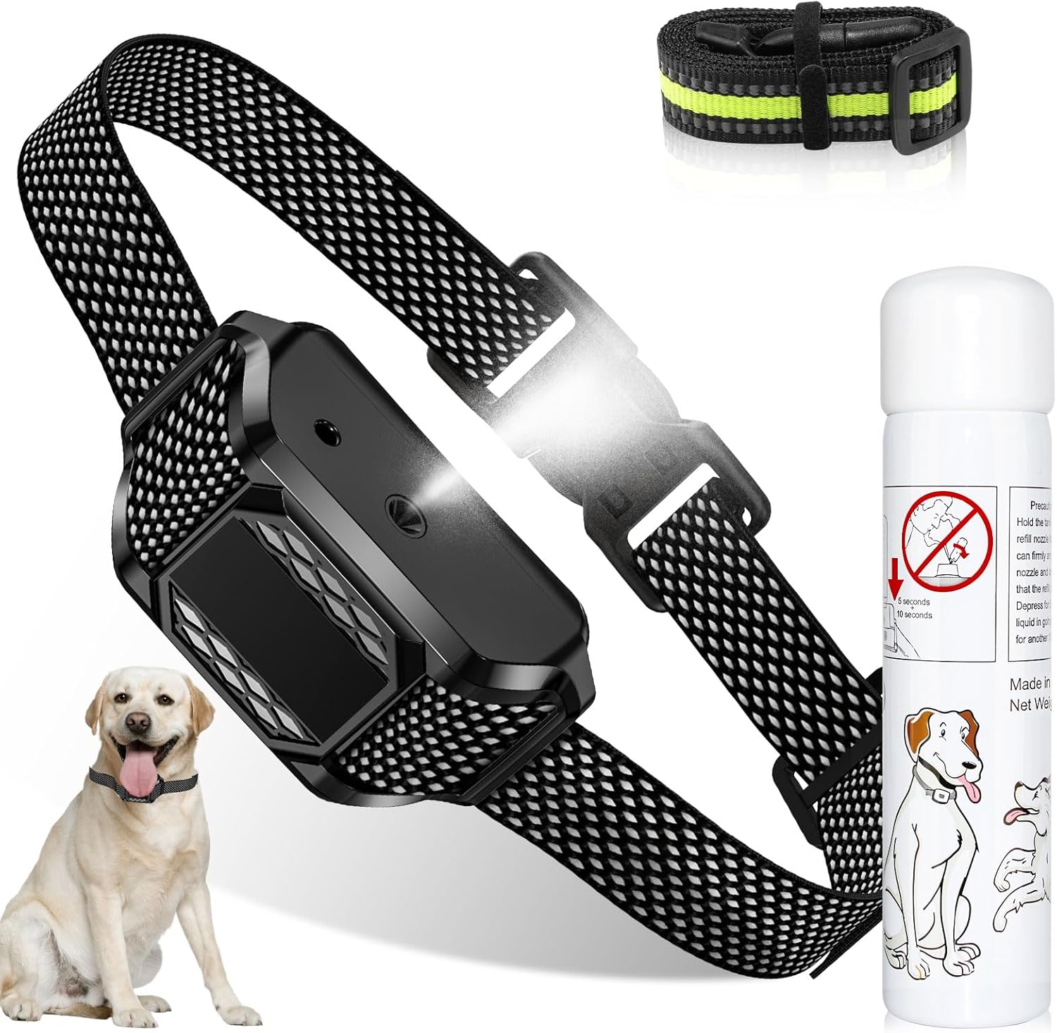 Citronella Bark Collar for Dogs, Spray Dog Collar Level 3 Sensitivity Adjustable Spray Collar, Safer Spray Training Dog Collar Suitability for L/M/S Dog [1* Spray Refill]