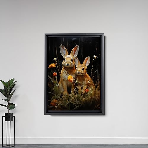 Miniatura 7 de Wild Animal Rabbit Wall Art Canvas Farmhouse Rabbit Theme Prints Decor For Home Bedroom Living Room Girl Room Classroom Library Dorm, Gift For
