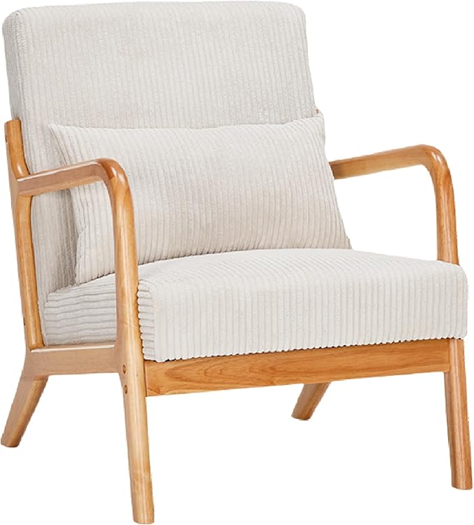 Sillón Moderno con Tapizado de Terciopelo Beige miniatura 4