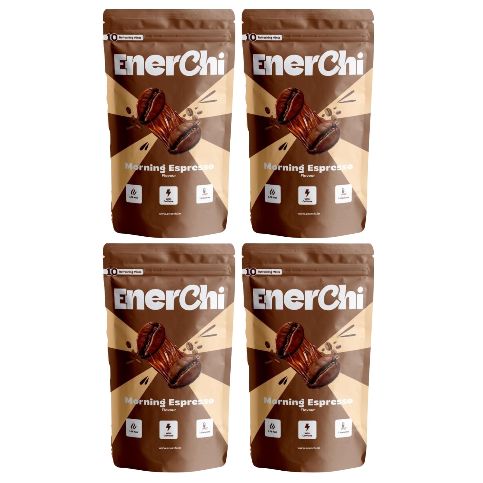 Enerchi Refereshing Energy Mints – Clean, Crash-Free Energy with Caffeine + L-Theanine & Herbal Extracts | Focus, Confidence & Instant Freshness(Pack of 4)-image-12