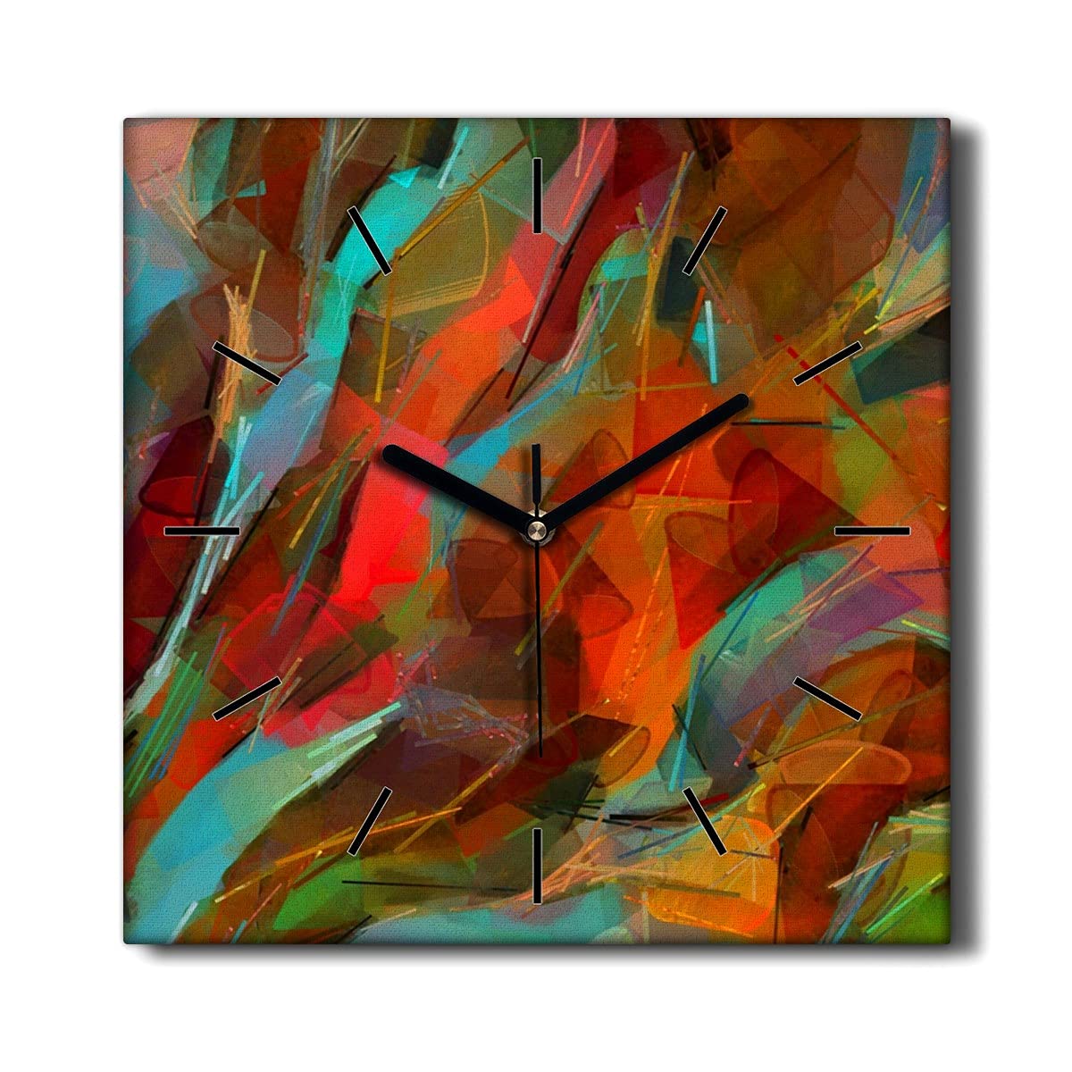 Horloge Murale Toile 30x30cm sans tic-tac Salon Coloray cônes