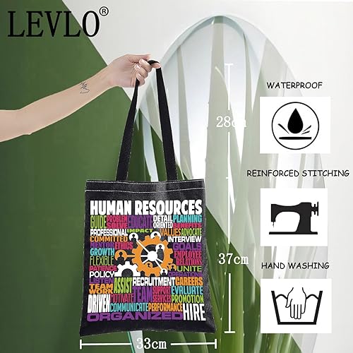 Miniatura 2 de LEVLO Recursos humanos Bolso de hombro del reclutador de los regalos de la lona del bolso de asas de la lona para el compañero de trabajo de la