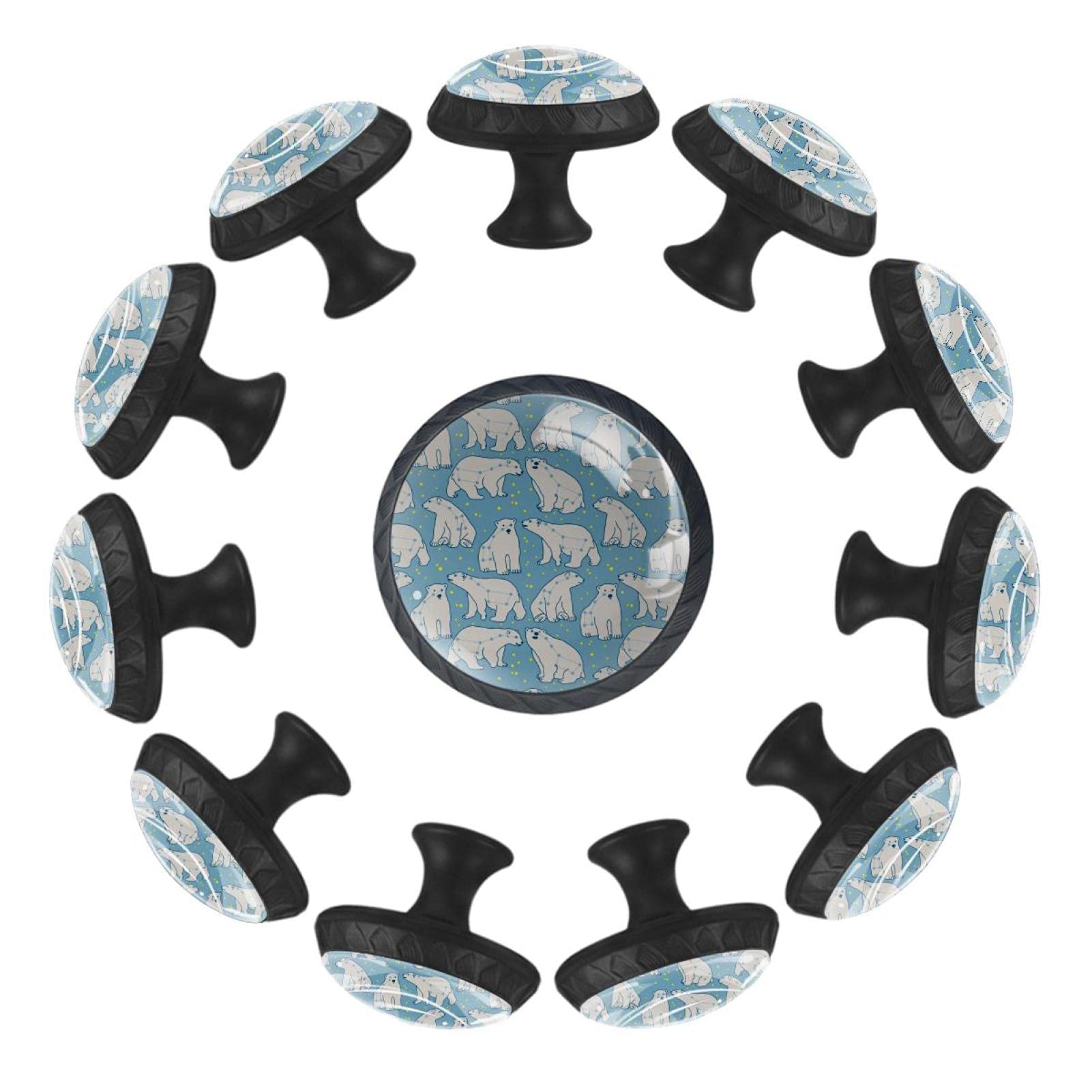 Boutons de tiroir ours polaire Ursa en lot de 12 pour embellir une commode d'enfant