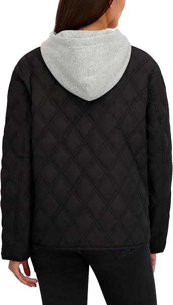 HFX Women's Lightweight Jacket Wind & Water-resistant Transitional Jacket, Removable Hooded Bib