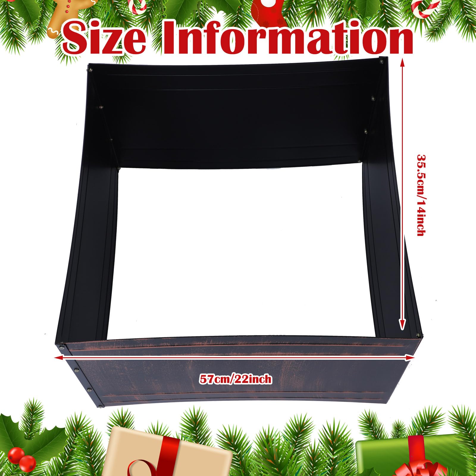 Thyle 4 Panel Tree Collar Christmas Tree Collar Small Retro Christmas Tree Collar Box Pencil Tree Collar for Slim Trees(Brown)