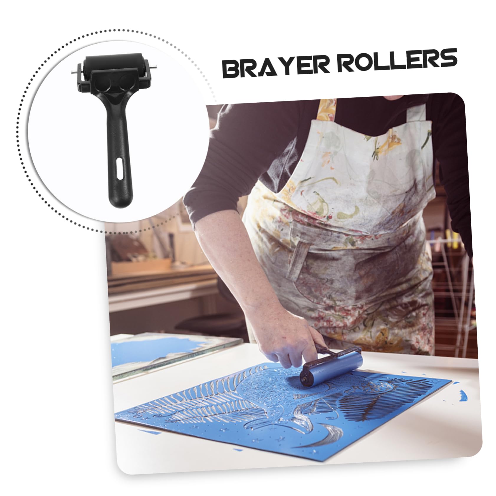 NUOBESTY 5 Sätze Farbroller Druckroller Für Stempeln Drucktechniken Und Rutschfeste Ink Roller Für Vielseitige Anwendungen 2 Stück * 5